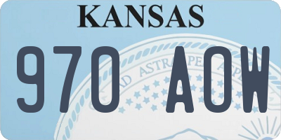 KS license plate 970AOW