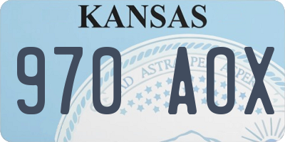 KS license plate 970AOX