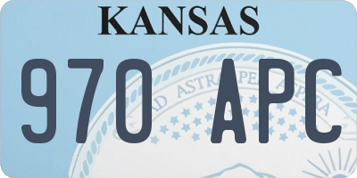 KS license plate 970APC