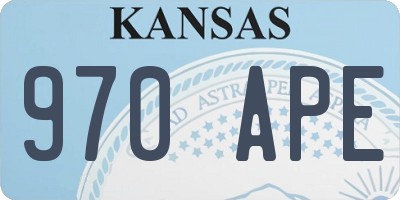KS license plate 970APE