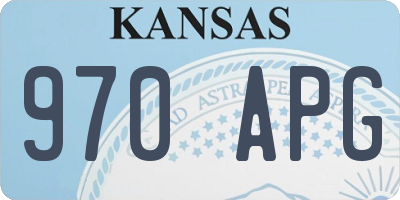 KS license plate 970APG