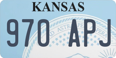KS license plate 970APJ
