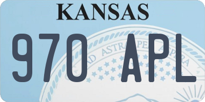 KS license plate 970APL