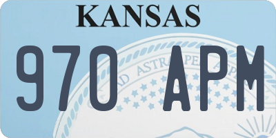 KS license plate 970APM