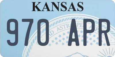 KS license plate 970APR