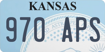 KS license plate 970APS