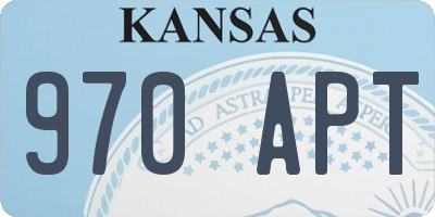 KS license plate 970APT