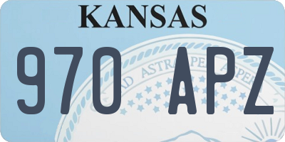 KS license plate 970APZ