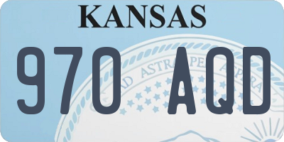KS license plate 970AQD