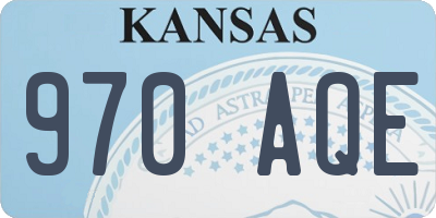 KS license plate 970AQE