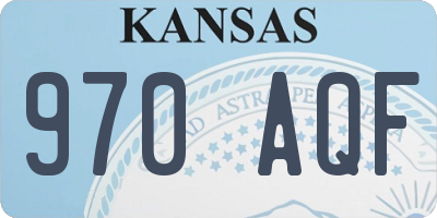 KS license plate 970AQF