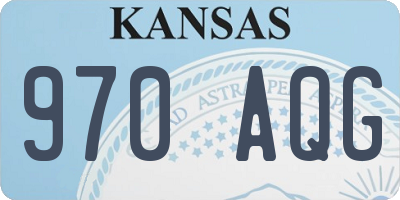 KS license plate 970AQG