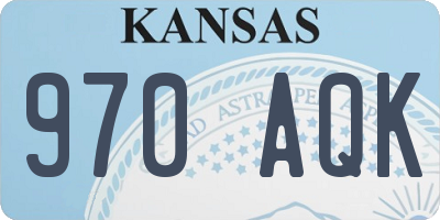 KS license plate 970AQK