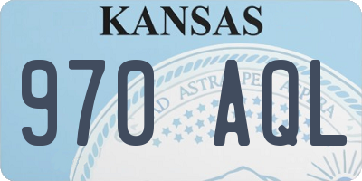 KS license plate 970AQL