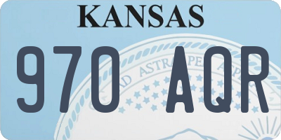 KS license plate 970AQR