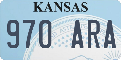 KS license plate 970ARA