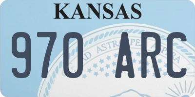 KS license plate 970ARC