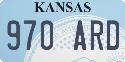 KS license plate 970ARD