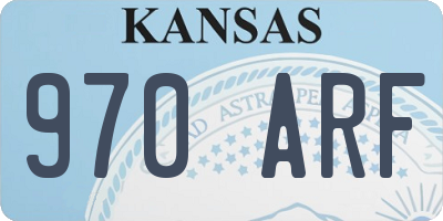 KS license plate 970ARF