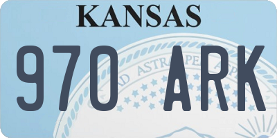 KS license plate 970ARK