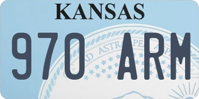 KS license plate 970ARM