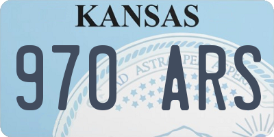 KS license plate 970ARS