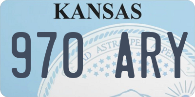 KS license plate 970ARY