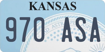 KS license plate 970ASA