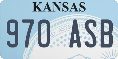 KS license plate 970ASB