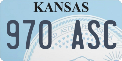 KS license plate 970ASC