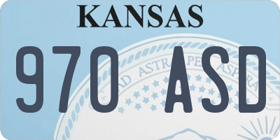 KS license plate 970ASD