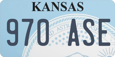KS license plate 970ASE