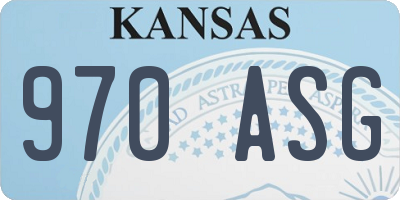 KS license plate 970ASG