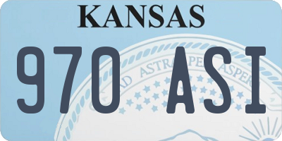 KS license plate 970ASI