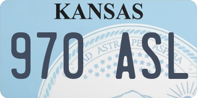 KS license plate 970ASL