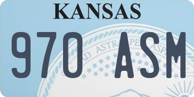 KS license plate 970ASM