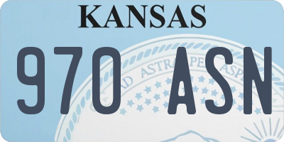 KS license plate 970ASN