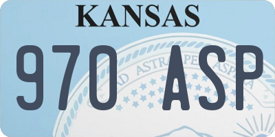 KS license plate 970ASP