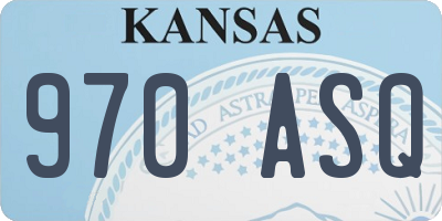 KS license plate 970ASQ