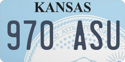 KS license plate 970ASU