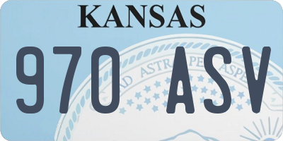 KS license plate 970ASV