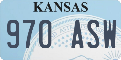 KS license plate 970ASW