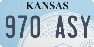 KS license plate 970ASY