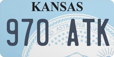 KS license plate 970ATK