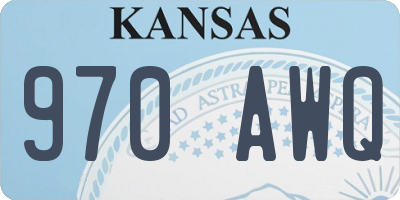 KS license plate 970AWQ