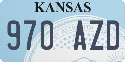 KS license plate 970AZD