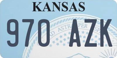 KS license plate 970AZK