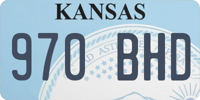 KS license plate 970BHD