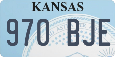 KS license plate 970BJE