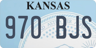 KS license plate 970BJS